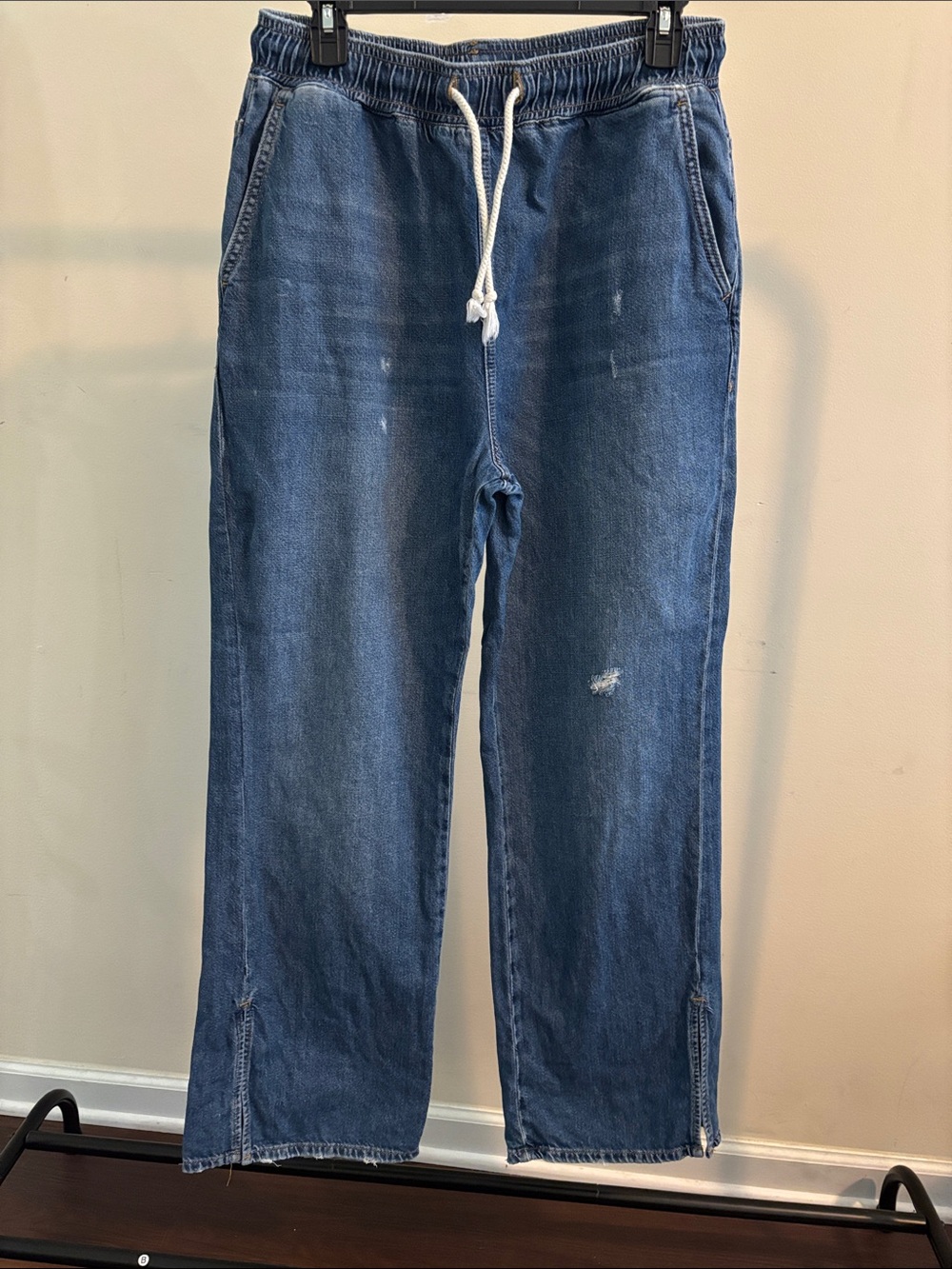 Pilcro by Anthropology Tie Waist Slit Ankle Jeans size Medium
